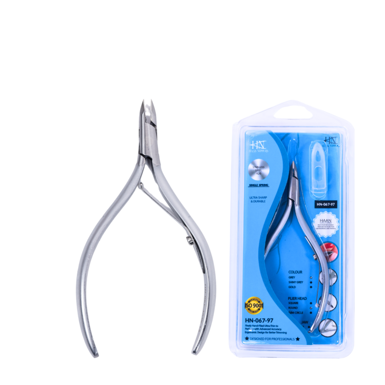 Stainless Steel Cuticle Nipper with Round Plier Head and Jaw Sizes 14, 16, (HN-067)