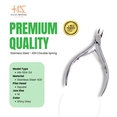 Stainless Steel Cuticle Nipper with Square Plier Head (HN-004)