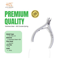 Stainless Steel Cuticle Nipper with Square Plier Head (HN-004)