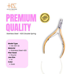 Stainless Steel Cuticle Nipper with Round Plier Head (HN-031)