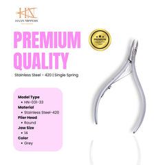 Stainless Steel Cuticle Nipper with Round Plier Head (HN-031)