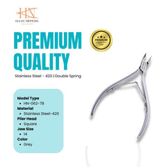 Stainless Steel Cuticle Nipper with Square Plier Head  (HN-062)
