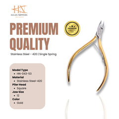 Stainless Steel Cuticle Nipper with Square Plier Head (HN-043)