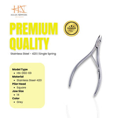 Stainless Steel Cuticle Nipper with Square Plier Head (HN-060)