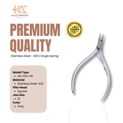 Stainless Steel Cuticle Nipper with Square Plier Head (HN-043)