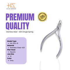 Stainless Steel Cuticle Nipper with Square Plier Head (HN-063)