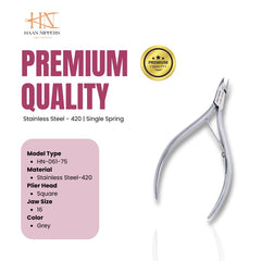Stainless Steel Cuticle Nipper with Square Plier Head (HN-061)