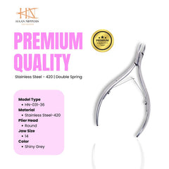 Stainless Steel Cuticle Nipper with Round Plier Head (HN-031)