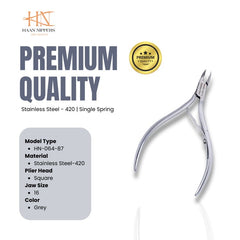 Stainless Steel Cuticle Nipper with Square Plier Head (HN-064)