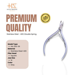 Stainless Steel Cuticle Nipper with Square Plier Head (HN-043)