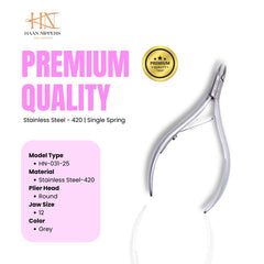 Stainless Steel Cuticle Nipper with Round Plier Head (HN-031)