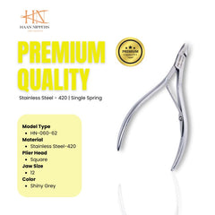 Stainless Steel Cuticle Nipper with Square Plier Head (HN-060)