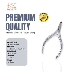 Stainless Steel Cuticle Nipper with Square Plier Head (HN-064)