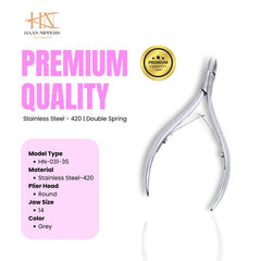Stainless Steel Cuticle Nipper with Round Plier Head (HN-031)