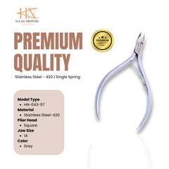 Stainless Steel Cuticle Nipper with Square Plier Head (HN-043)
