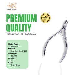 Stainless Steel Cuticle Nipper with Square Plier Head (HN-004)