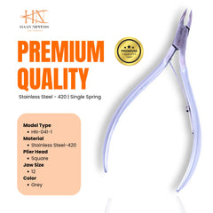 Stainless Steel Cuticle Nipper with Square Plier Head  (HN-041)