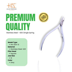 Stainless Steel Cuticle Nipper with Square Plier Head (HN-004)