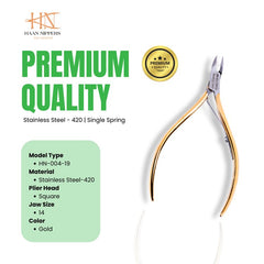 Stainless Steel Cuticle Nipper with Square Plier Head (HN-004)