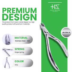 Stainless Steel Cuticle Nipper with Square Plier Head (HN-004)