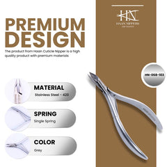 Stainless Steel Cuticle Nipper with Round Plier Head  and Jaw Size 14, 16,  (HN-068)