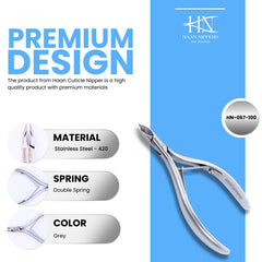 Stainless Steel Cuticle Nipper with Round Plier Head and Jaw Sizes 14, 16, (HN-067)