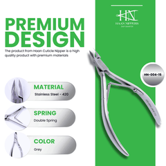 Stainless Steel Cuticle Nipper with Square Plier Head (HN-004)