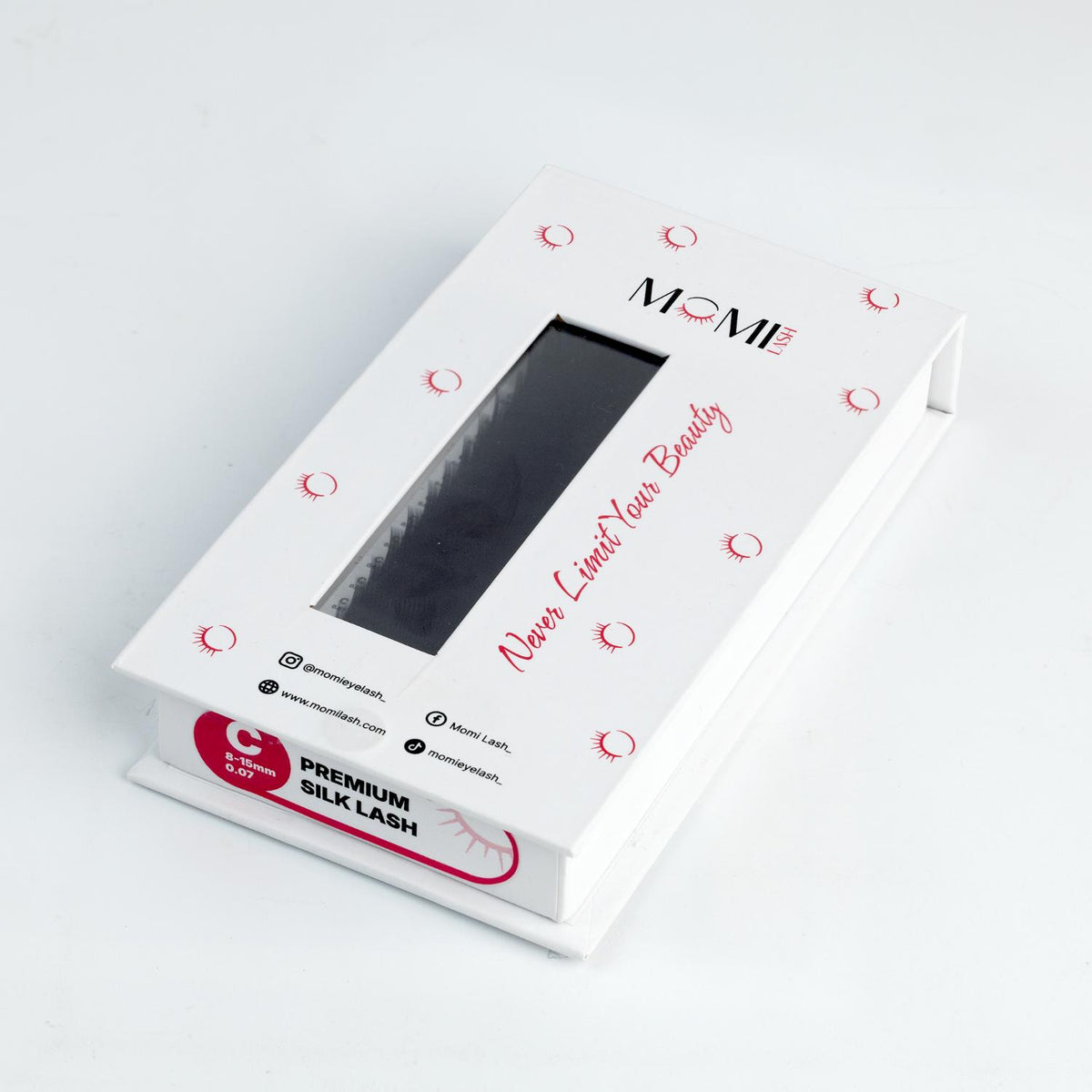 MOMI C-Curl Premium Silk Lash Eyelash Extensions (Mixed Size 8~15mm, 16 Lines)