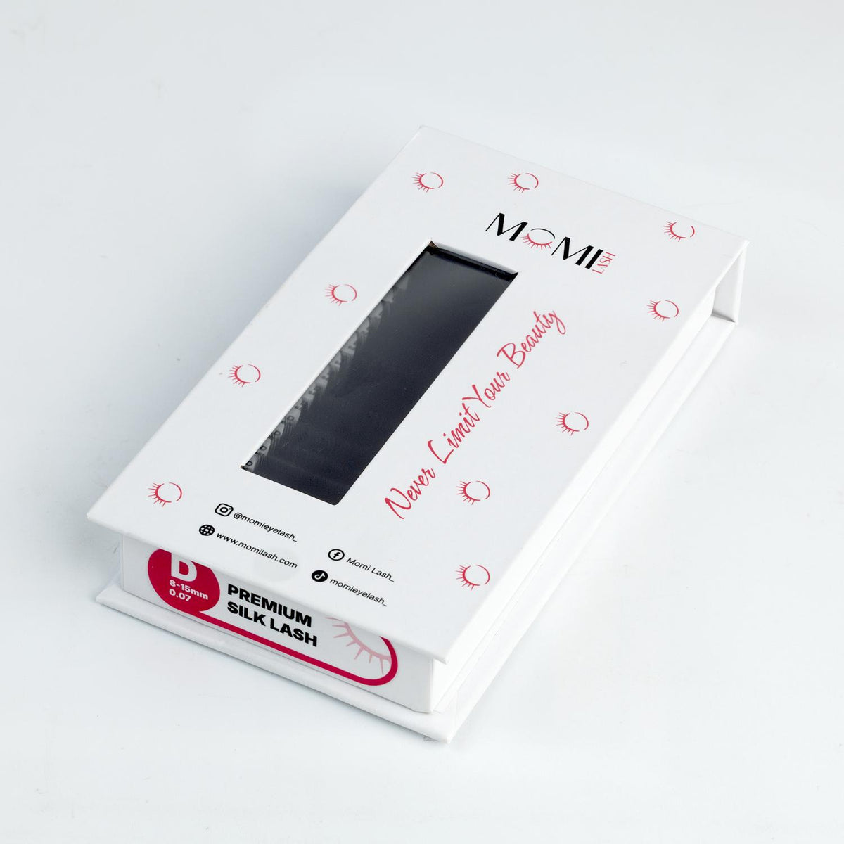 MOMI D-Curl Premium Silk Lash Eyelash Extensions (Mixed Size 8~15mm, 16 Lines)